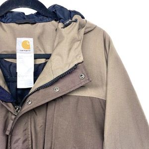 Carhartt Waterproof Breathable Brown And Tan Coat Men’s Size Large Regular